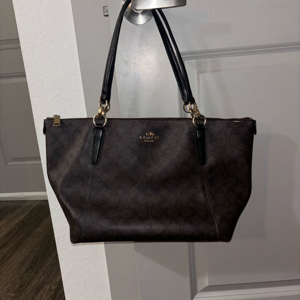 Coach Brown Leather Logo Purse
